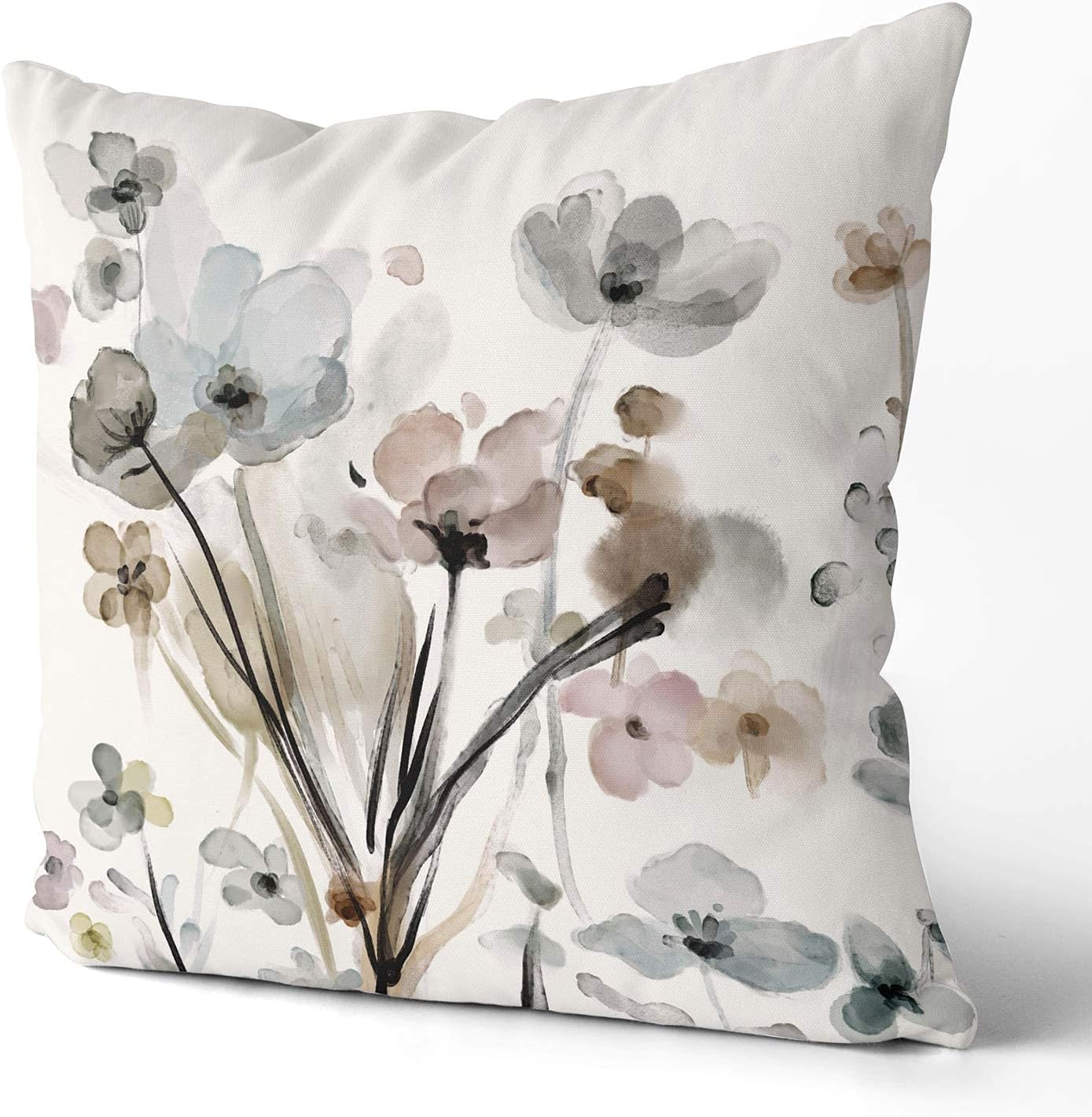 Flower Throw Pillow Covers 18x18 Set of 2, Flowers Pillow Cushion Cases, Modern Decorative Square Pillowcases for Sofa Couch Bedroom Living Room Car : Home & Kitchen