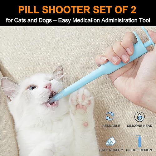 Miniatura 3 de Kit 3 en 1 de tirador de píldoras para gatos, pistola de píldoras para mascotas, píldoras para perros, tableta para gatos, jeringa de punta suave y