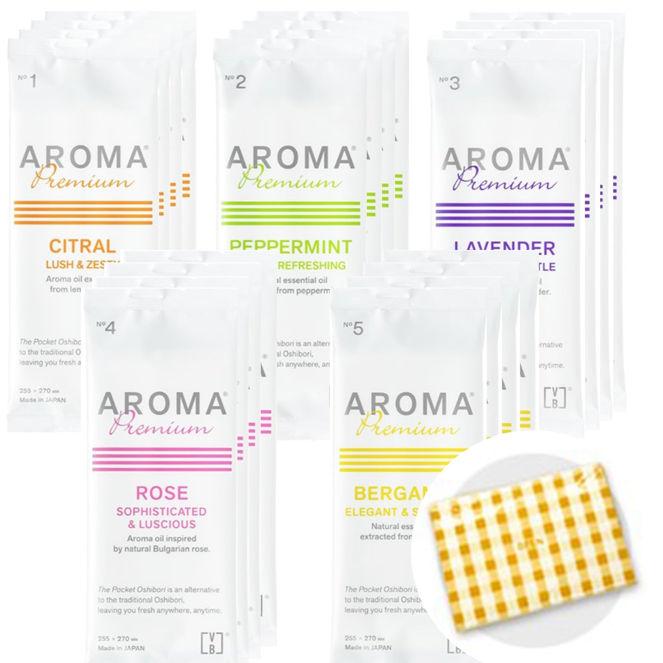 Amazon.co.jp: 【セット品】アロマプレミアム おしぼり 5種各4本