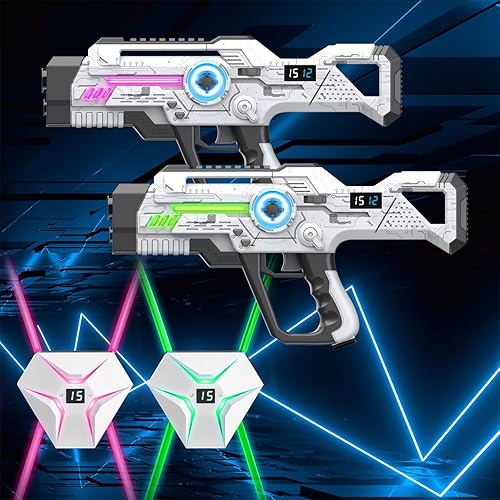 Miniatura 2 de Laser Tag recargable, juego de 2 juegos Lazer Tag para niños en interiores y exteriores, ideas de regalo para niños, adolescentes y adultos,