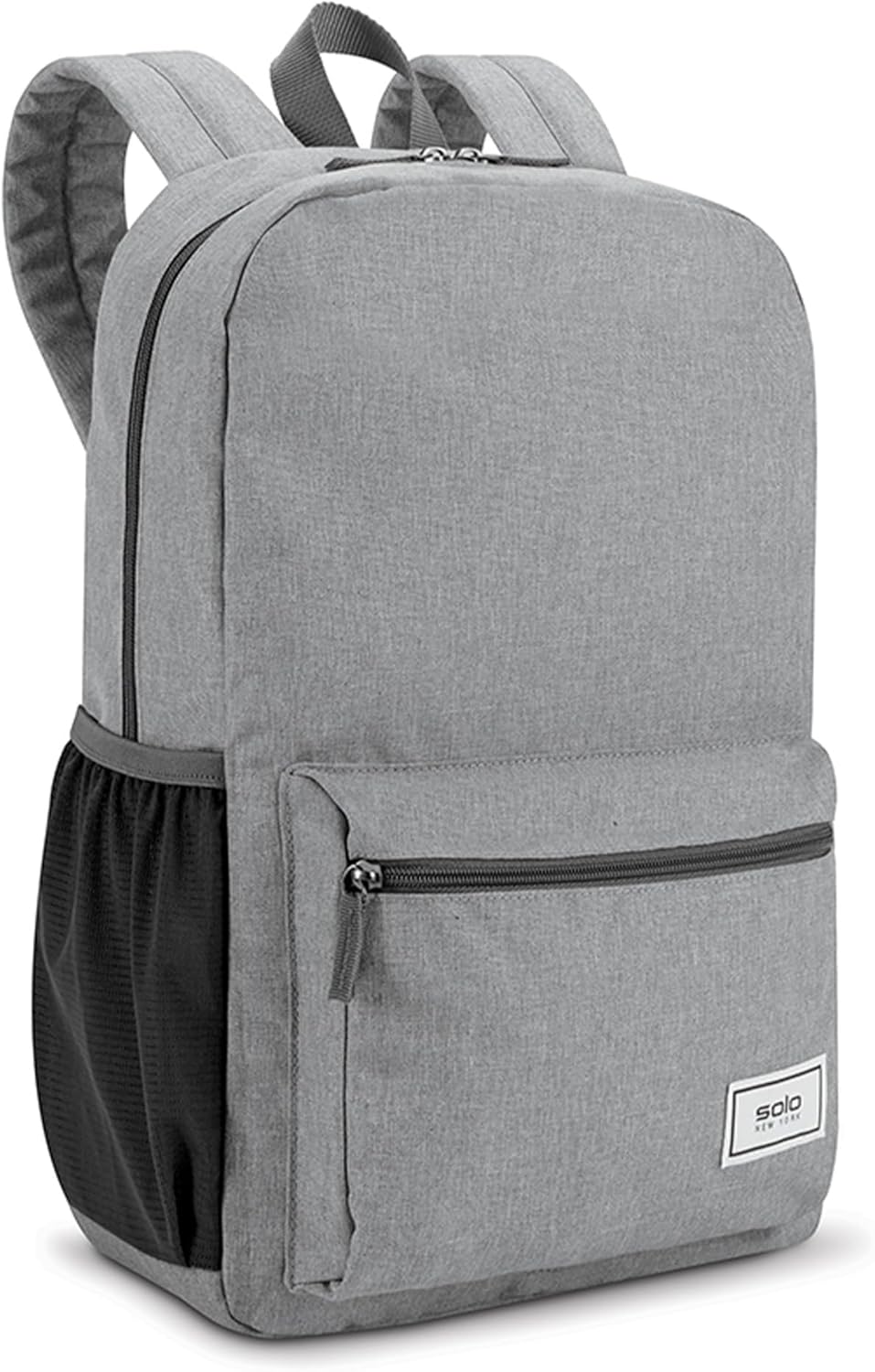 Solo New York Laptop Backpack for Women & Men -Carry On Bookbag for Travel & Work, Lightweight Bag, Side Mesh Pockets, Fits 15.6" Computer - Re:Solve, Grey
