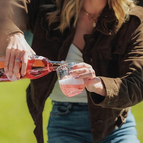 Miniatura 7 de Copas de vino irrompibles sin tallo, juego de 4, 12 onzas, aptas para lavavajillas, sin BPA, Tritan transparente, sin tallo, inastillables para