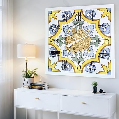 Vista 39 de The Gears - Reloj de pared con engranajes móviles (Vietri, redondo de 36 pulgadas)