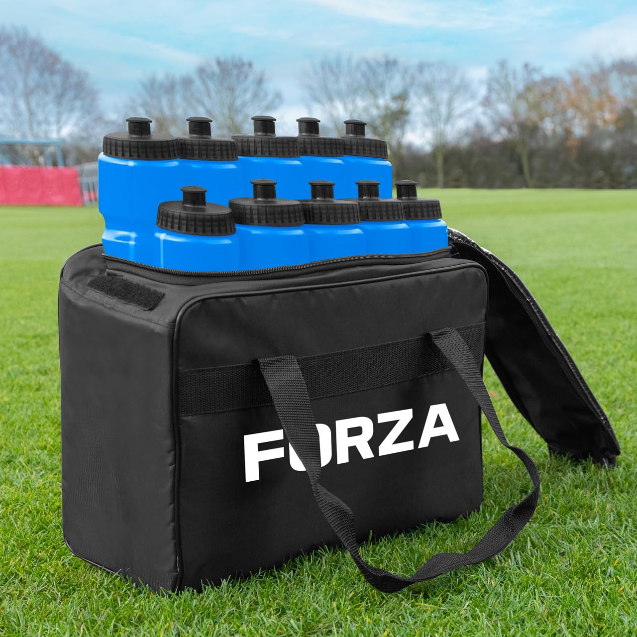 FORZA 10 Water Bottles (750ml) & Carry Bag Set │ 10x Bottle Capacity │Must Have Travel Essentials (Blue) — image 1