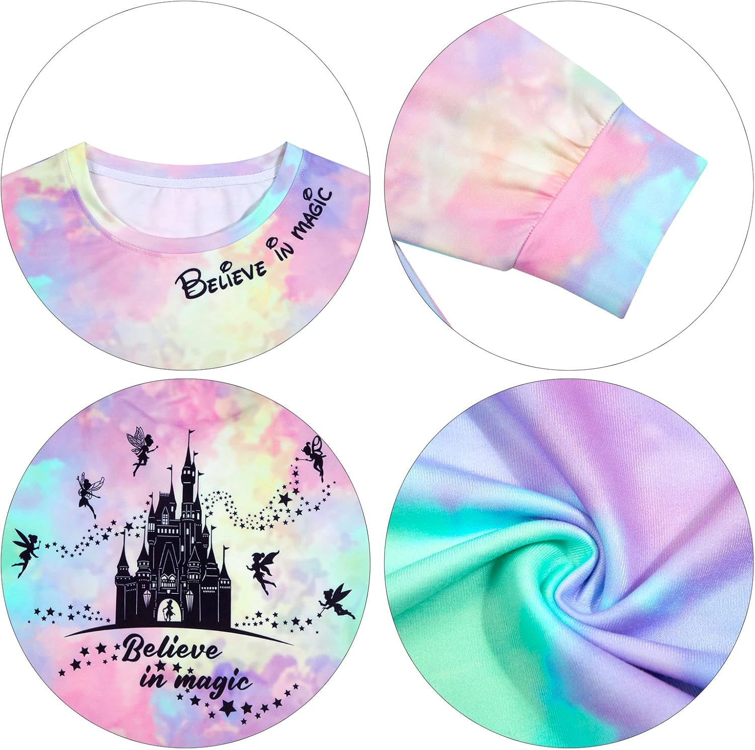 MYHALF Believe In The Magic Sweatshirt Women Crewneck Magic Pullover Shirt Family Vacation Castle Graphic Top - Image 6