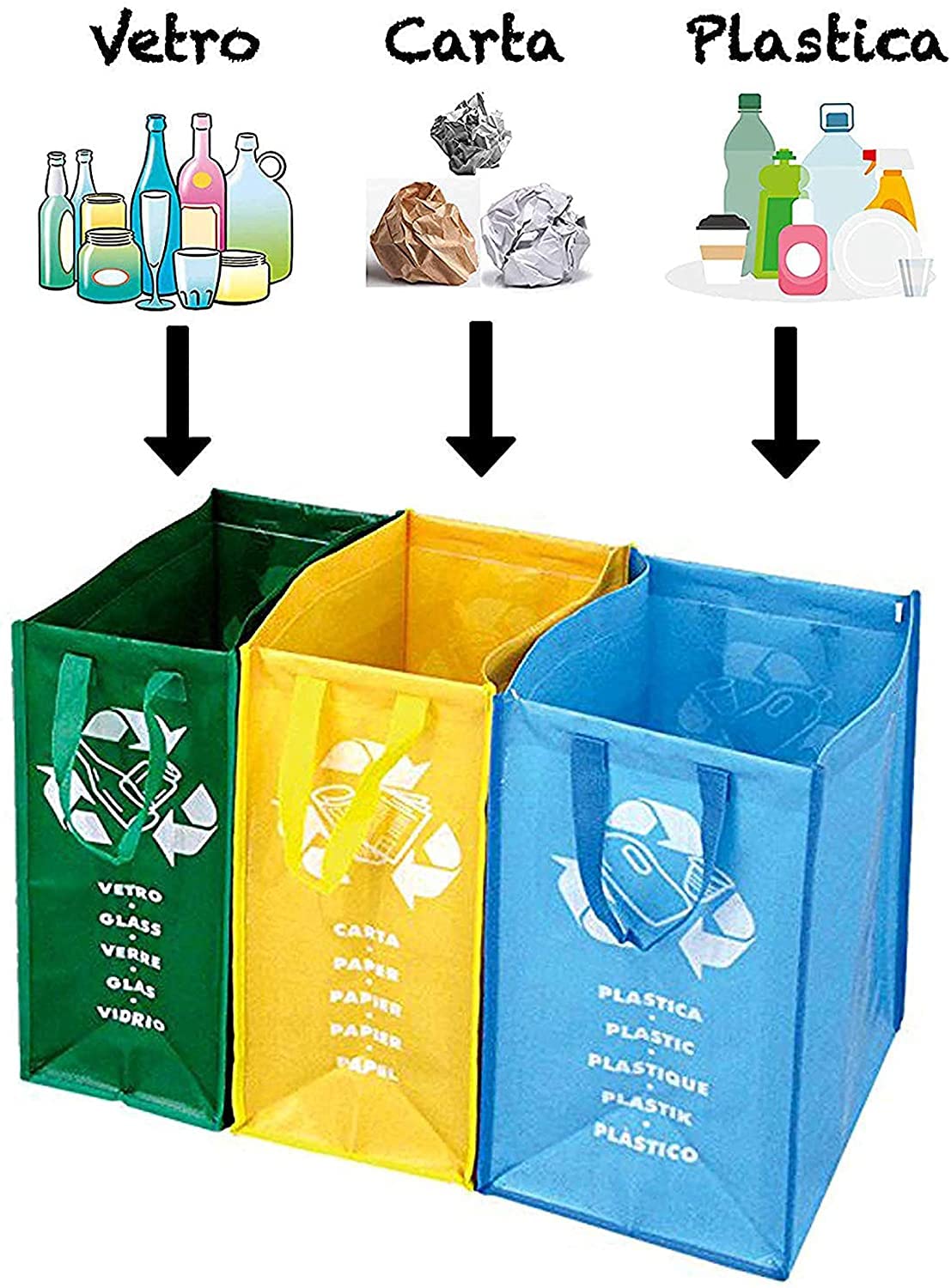 Mobile Portasacco Adventa Per Raccolta Differenziata - Doppio Vano, Resistente - Foto 11