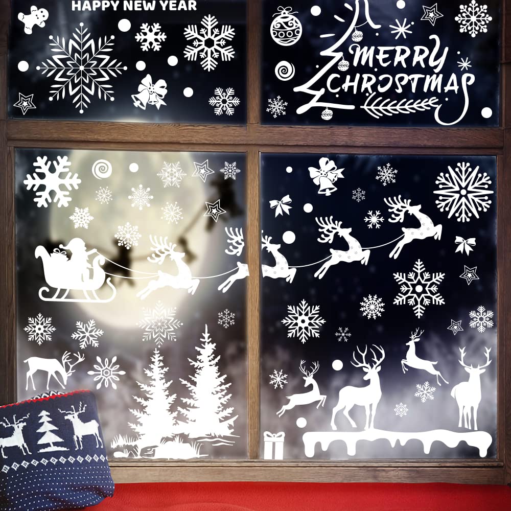 Amazon.co.jp: Tarkio クリスマス 飾り 窓シール 静電 剥がせる 192個