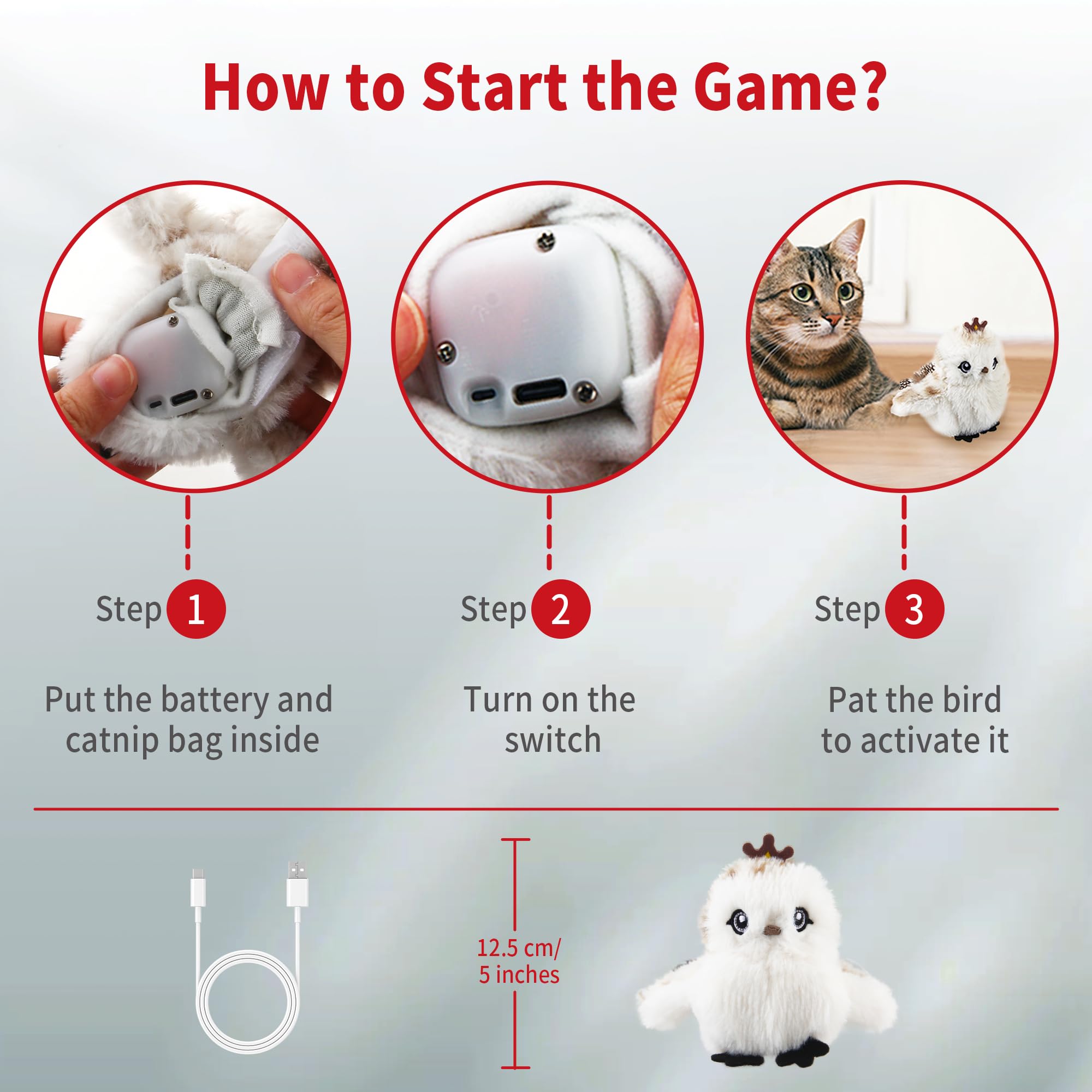 GiGwi Flapping Bird Cat Toys for Indoor Cats Interactive Chirping Cat Toys Self Play - Image 3