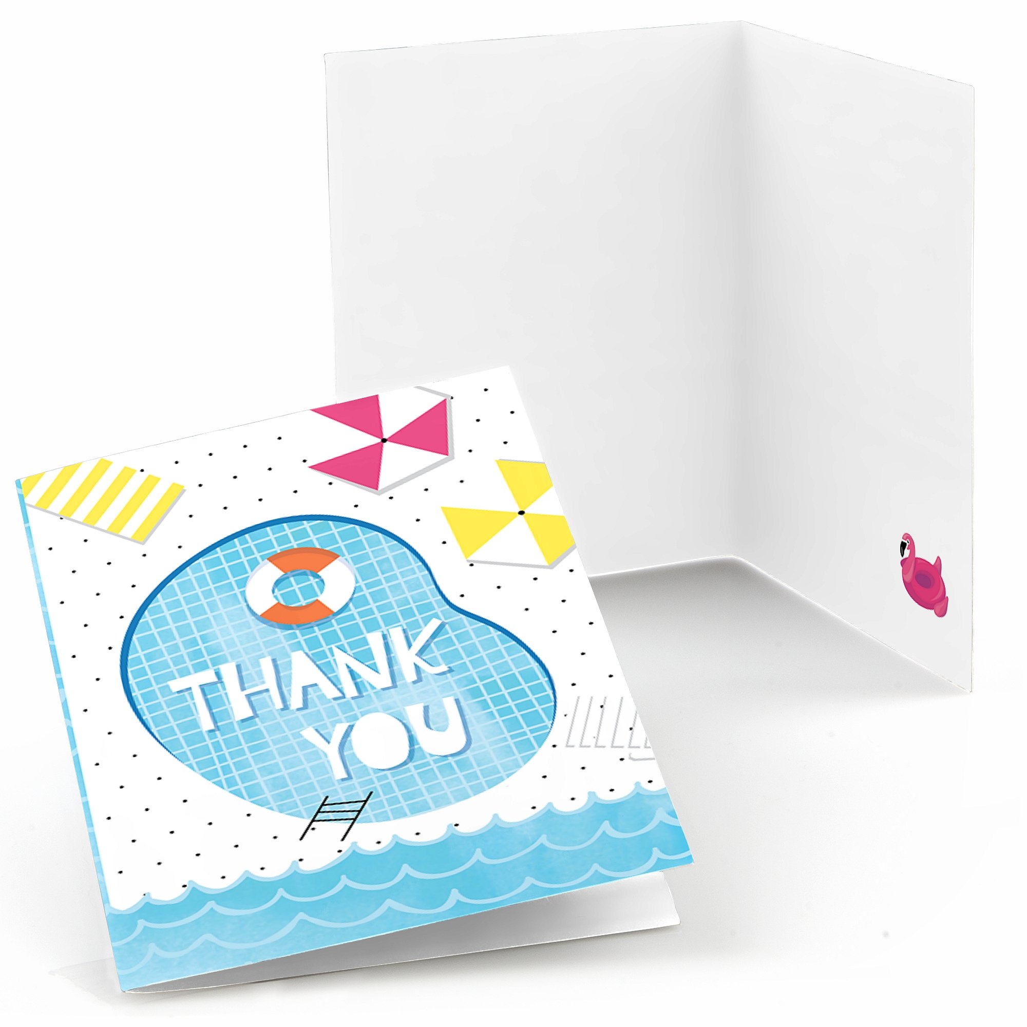 Big Dot of Happiness Make a Splash - Pool Party - Summer Swimming Party or Birthday Party Thank You Cards (8 Count)