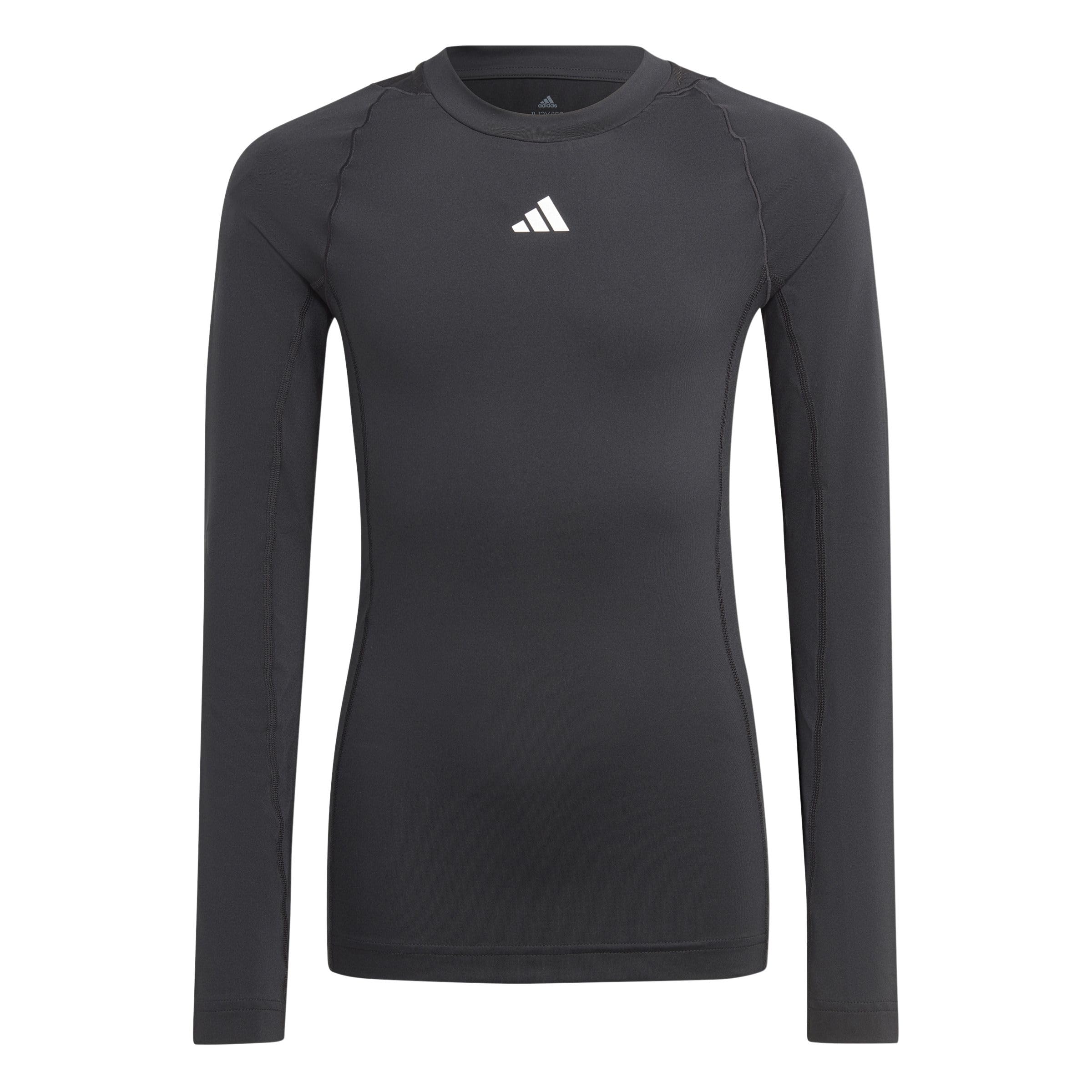 adidas Boy's Techfit Aeroready Longsleeve Youth Shirt, Black, 15-16 Years