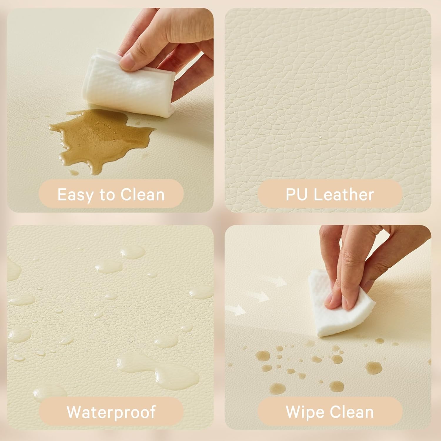 Waterproof Baby Play Mat for Floor Memory Foam 79 * 79 Cushion Playpen Playmat Tummy Time Crawling Mat Nursery Rug Thick Pad Create Soft & Safe Area for Infants,Toddler,Kids,Beige