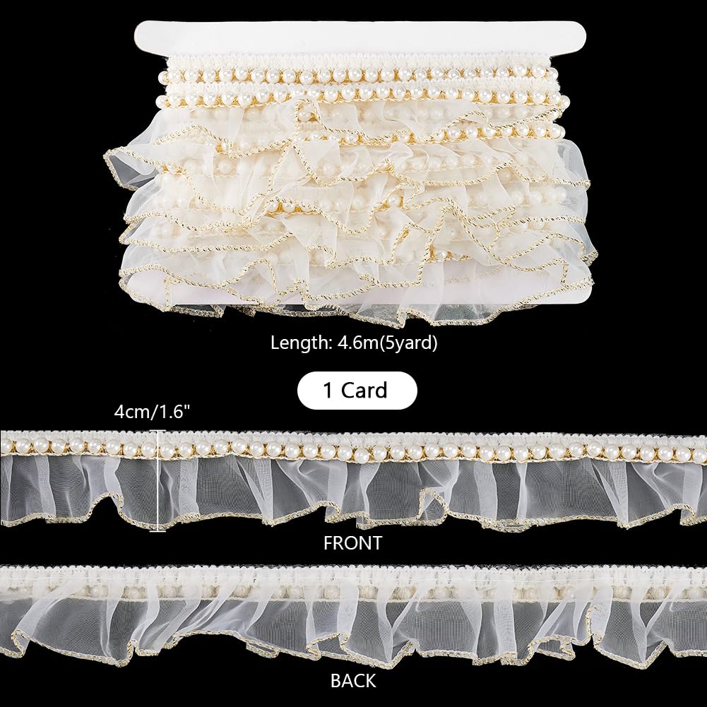 Amazon.com: PH PandaHall 5 Yards White Ruffle Pearl Trim