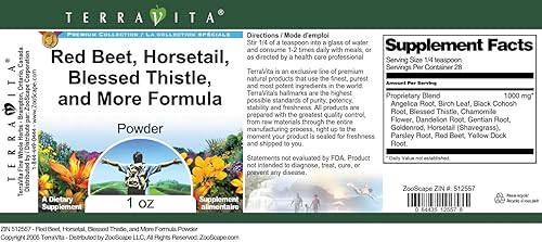 Miniatura 3 de Terravita Fórmula limpiadora de hígado en polvo, remolacha roja, cola de caballo, cardo bendito y más (1 oz, ZIN 512557) - Paquete de 3