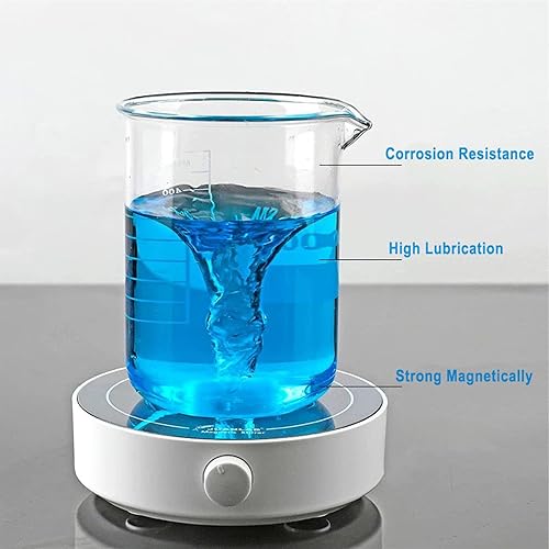 Miniatura 6 de Paquete de 8 agitadores magnéticos de PTFE, barra de agitación magnética, color blanco, placa de agitación, barra magnética para agitar, barra