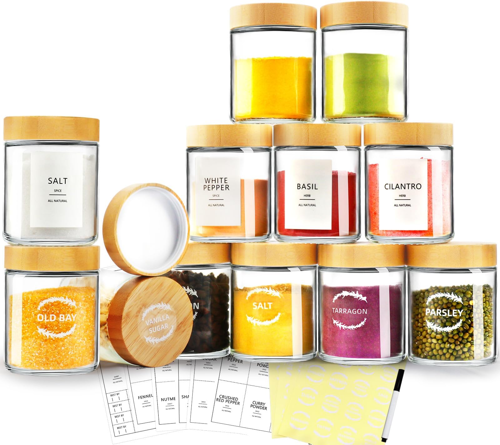 Pack épicerie : 6 Ou 12 Bocaux En Verre Et Planche D