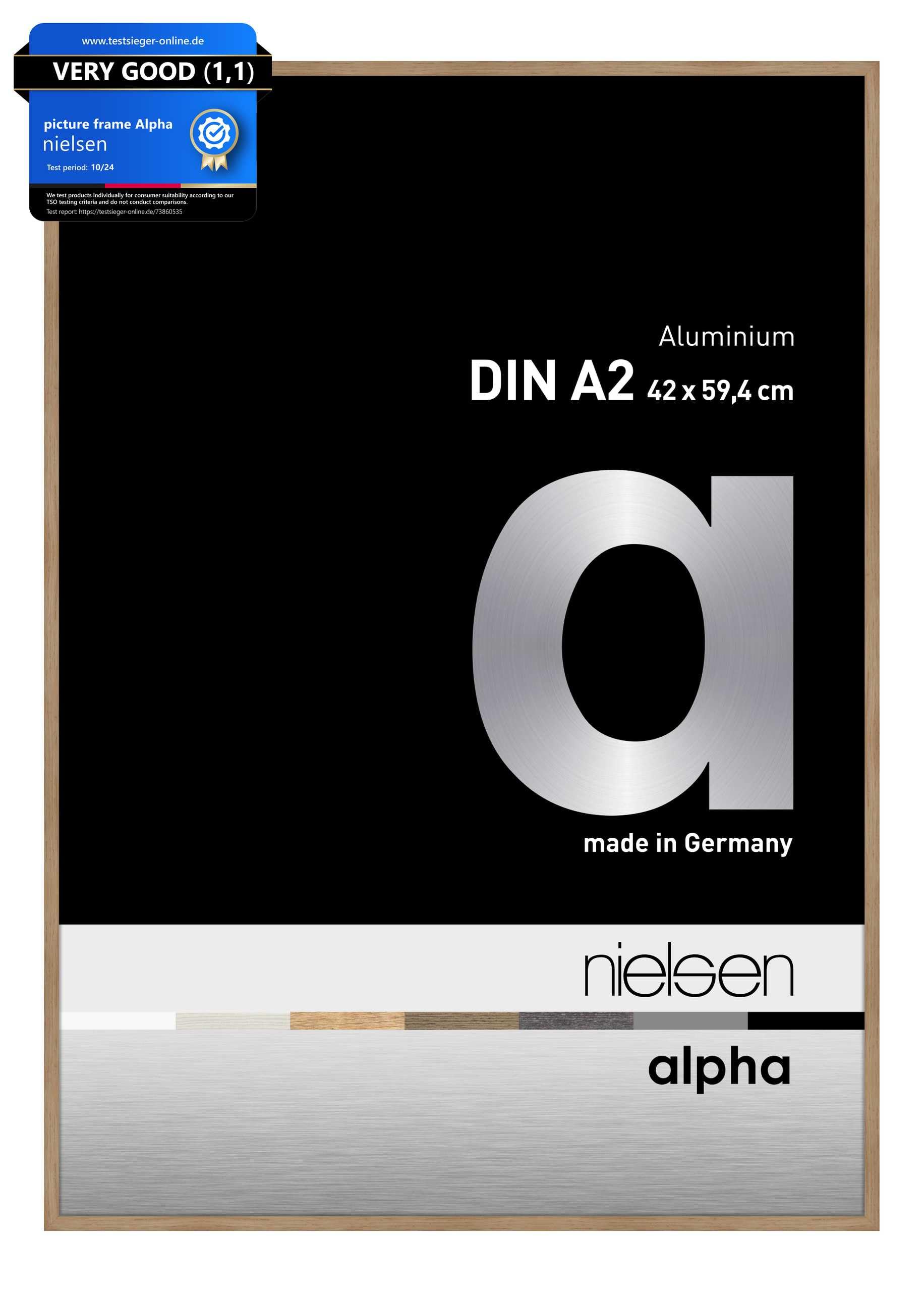 Nielsen Alpha Aluminium Picture Frame With Glass Front Brown A2