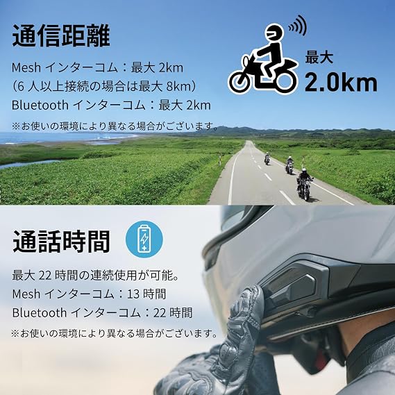 HJC Helmets エイチジェイシーヘルメット Motorcycle Intercom Built-in HJC Dedicated SENA Mesh Communication Unlimited People Bluetooth 4 People Simultaneous Call Max 22 Hours Continuous Use SMART HJC 50B HJA601