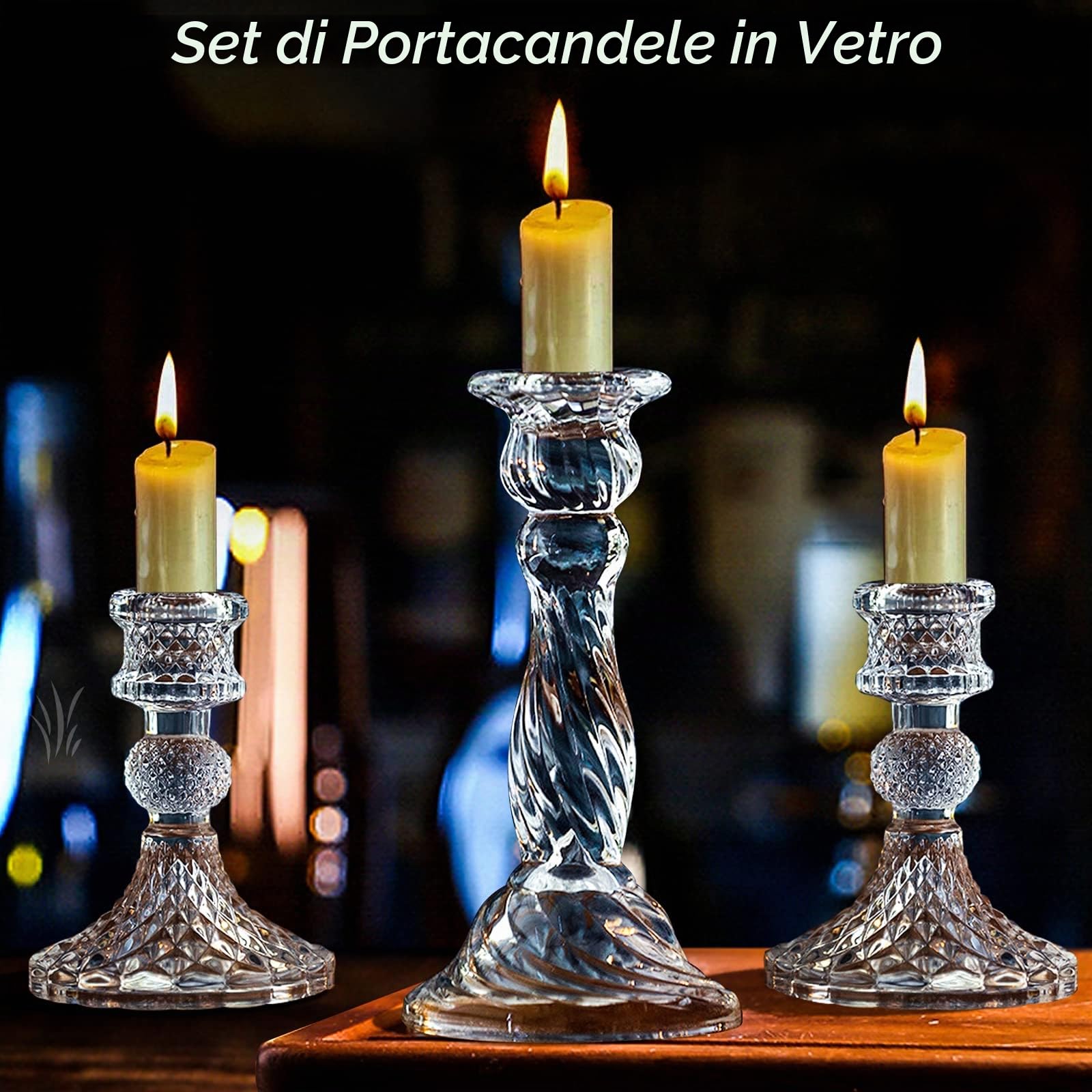 Portacandele in vetro Set di 8 bicchieri trasparenti conici per candeliere candela di cristallo per tutti gli eventi formali cene a lume di candela matrimoni cene feste decorazioni per la casa