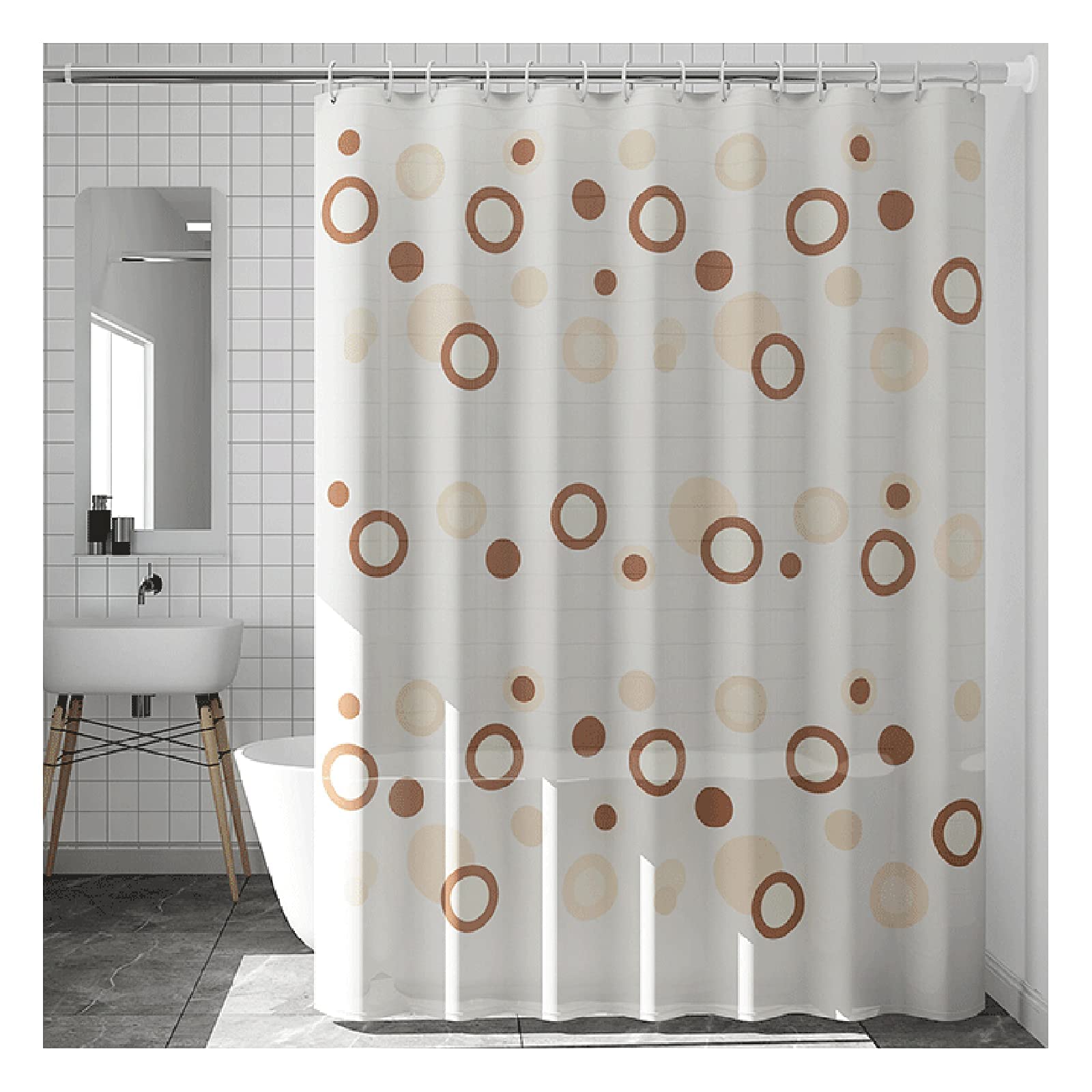 Rideaux de douche extra longs au style nordique artistique pour cloisonner la salle de bain