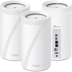 TP-Link Deco BE85 Tri-Band WiFi 7 BE22000 Whole Home Mesh System - 12-Stream 22 Gbps, 2X 10G + 2X 2.5G Ports, Wired Backhaul, 8X High-Gain Antennas, VPN, HomeShield, Free Expert Help (3-Pack)