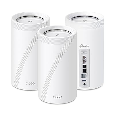 TP-Link Deco BE85 Tri-Band WiFi 7 BE22000 Whole Home Mesh System - 12-Stream 22 Gbps, 2X 10G + 2X 2.5G Ports, Wired Backhaul, 8X High-Gain Antennas, VPN, HomeShield, Free Expert Help (3-Pack)