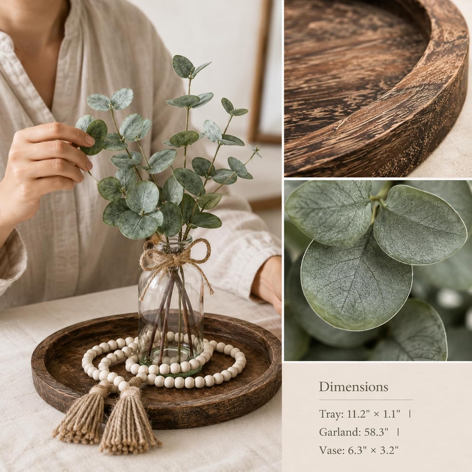 5 Pcs Rustic Fall Farmhouse Decor for Coffee Table Living Room