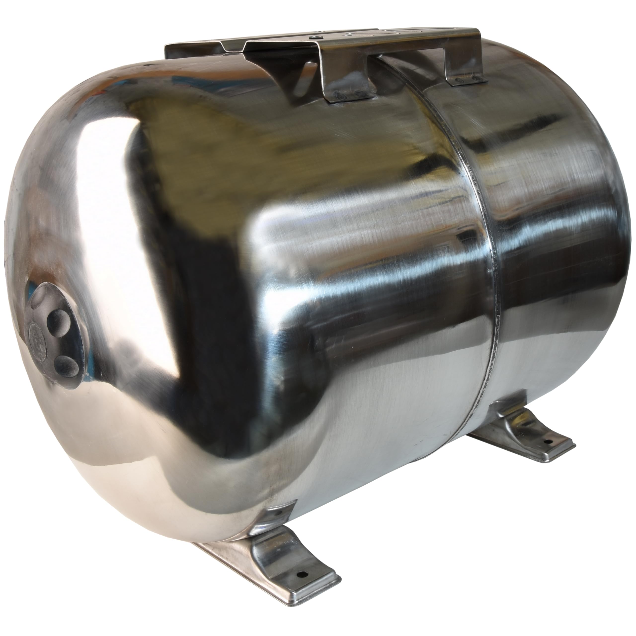 Réservoir à Vessie Sous Pression 50L - Groupe de Surpression - Rccordement 1" - Cuve Ballon en Acier Inoxydable INOX - pour Pompe Domestique, Pompe de Puit - Suppresseur Pompe - Horizontal 50 Litres