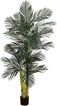 Nearly Natural 6.5 ft Artificial Golden Cane Palm Tree with Nursery Pot