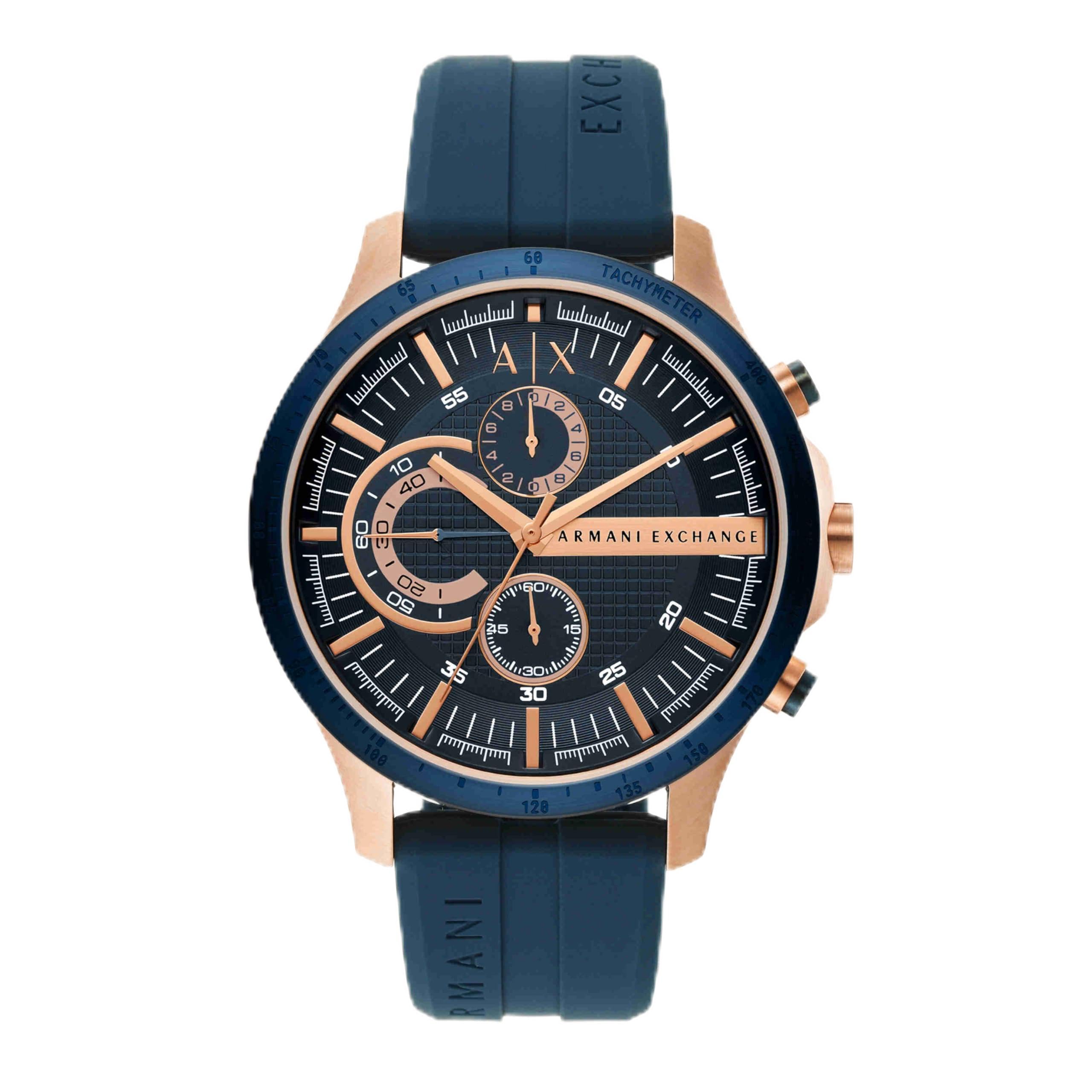 Armani Exchange Orologio da uomo, Movimento cronografo al quarzo e cassa da 46 mm con cinturino in silicone