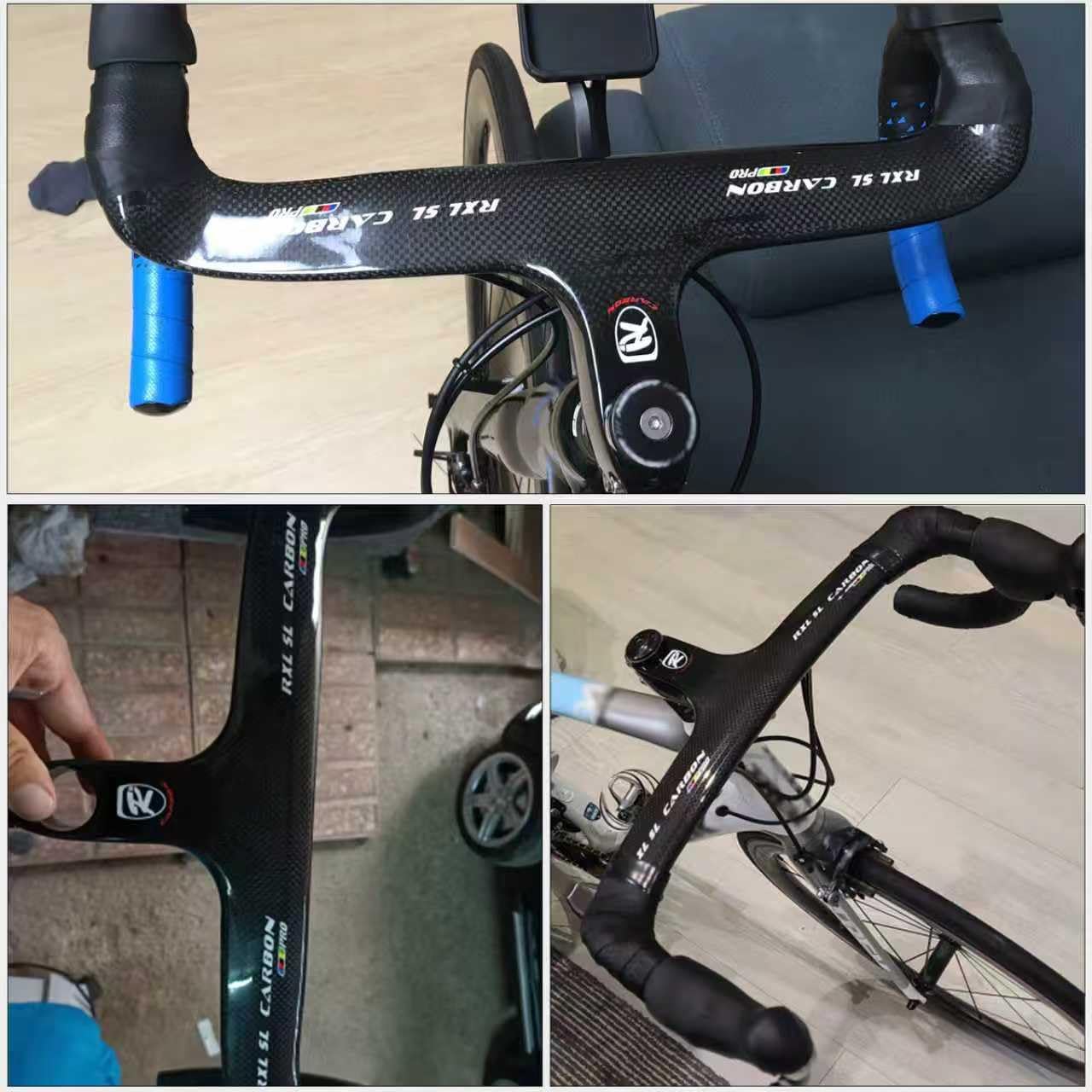 Guidon De Vélo Route Carbone Intégré, 31.8 Mm, Largeurs 400/420/440 Mm, Neuf