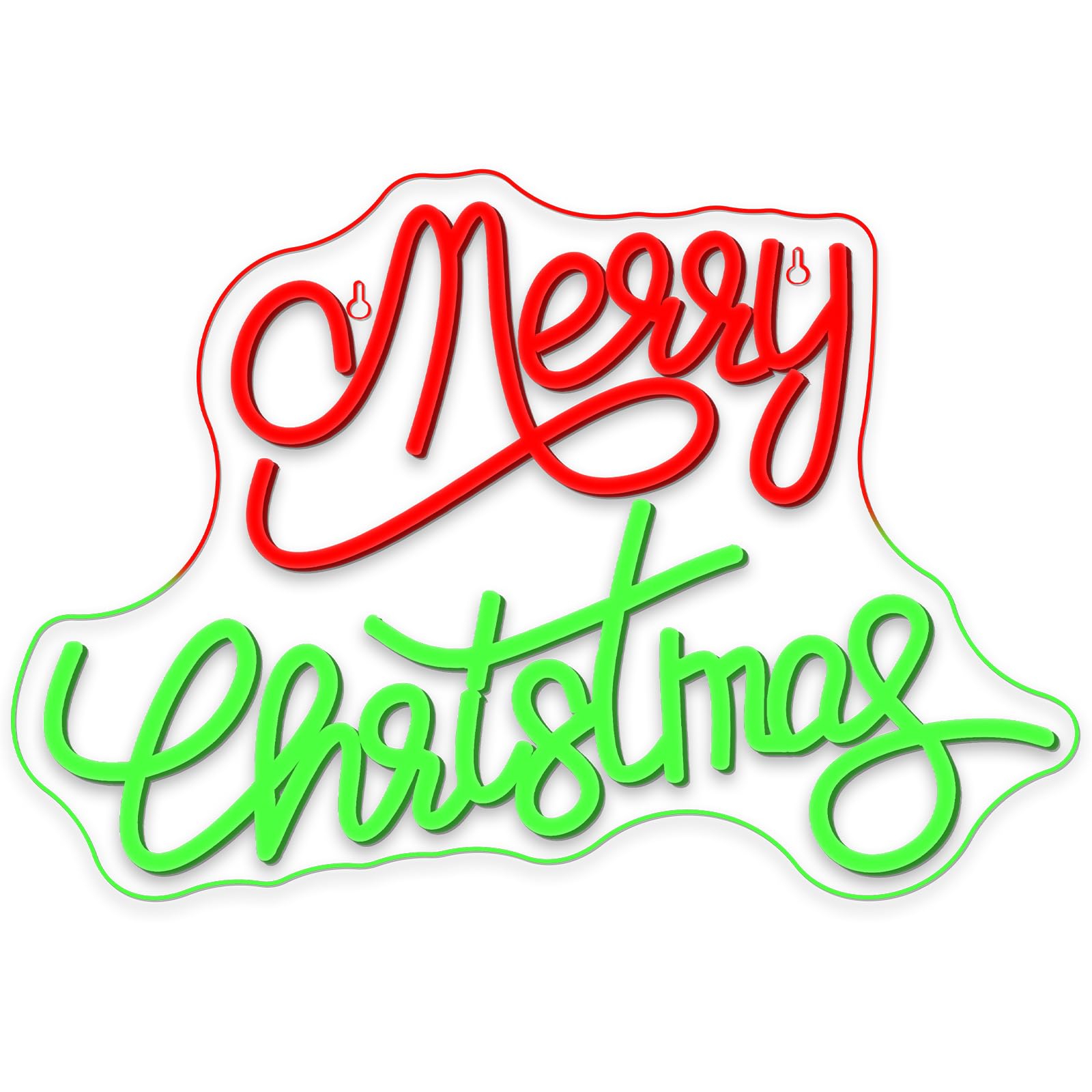 Merry Christmas Neon Schild Rot&Grün Buchstaben Weihnachten Neon Lichter Merry Christmas Dimmbare Acryl Neon Licht mit Schalter Neuheit Beleuchtung für Wand Dekor