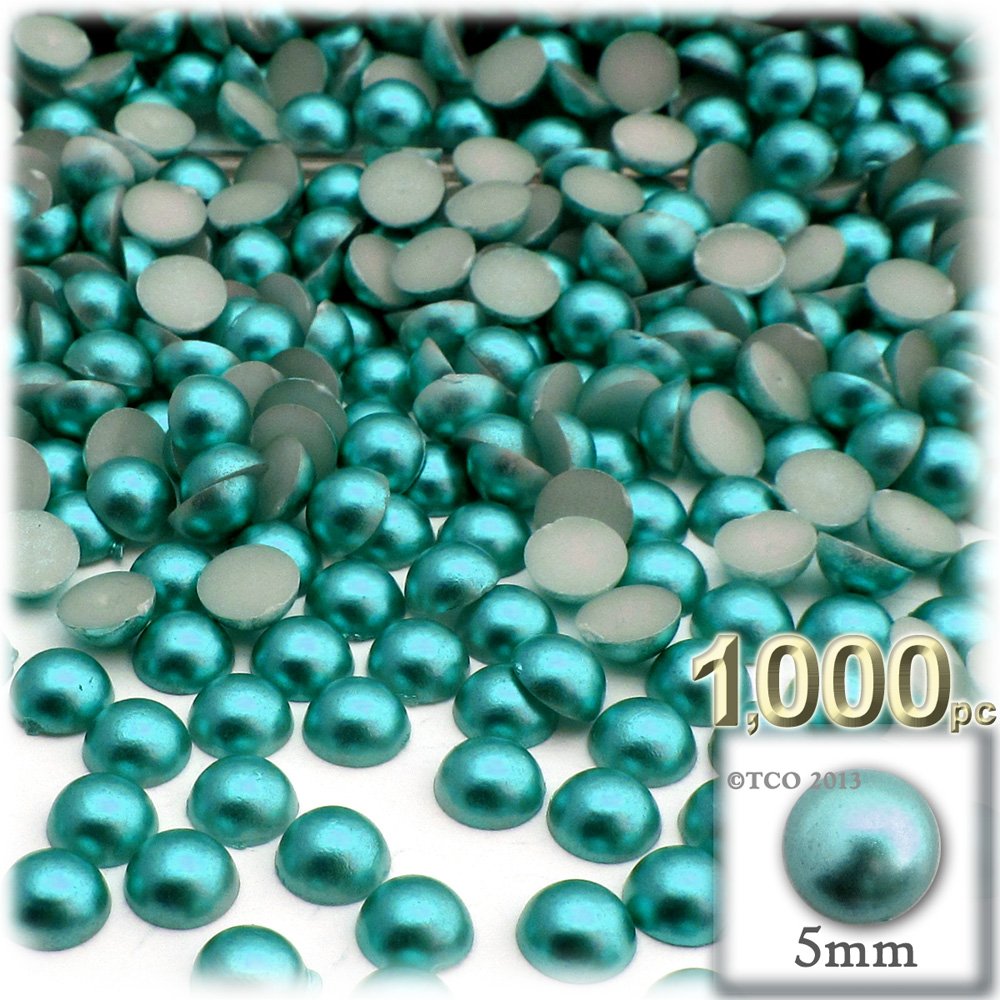 1,000pc Pearl Finish Half Dome Beads, Round, 5mm, Fire Orange