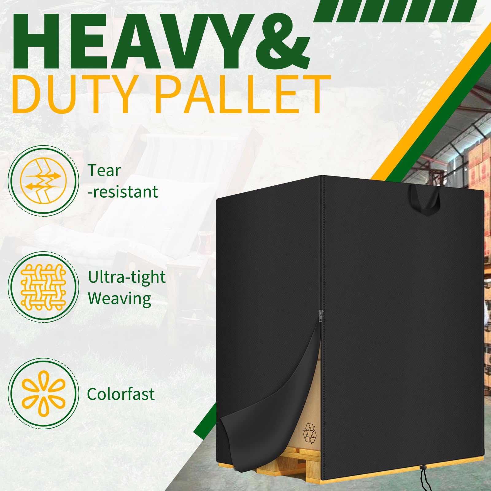 Oxford 420D - Custodia protettiva impermeabile per pallet da esterno, per esterni e esterni, adatta per 122 x 106 x 122 cm (lunghezza x larghezza x altezza)