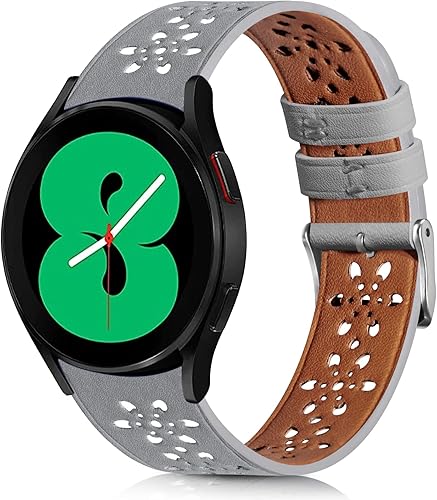 Miniatura 10 de Correa de cuero de encaje suave de 0.78 pulgadas compatible con Samsung Galaxy Watch 7654 de 1.575 pulgadas, 1.732 pulgadas, Samsung Galaxy Watch 6