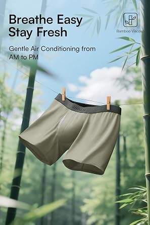 GOOTUCH Mens Breathable Boxer Briefs, Moisture-Wicking Odor Control Bamboo Underwear, Second Skin & Anti Chafe(2&4 pack)