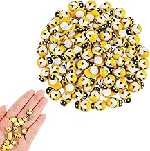 JJiaoLinin Wooden Bees, 100 Pieces Self-Adhesive Bees Ladybugs Wooden Decorations for Scrapbooking DIY Crafts Decoration (10 x 13 mm)