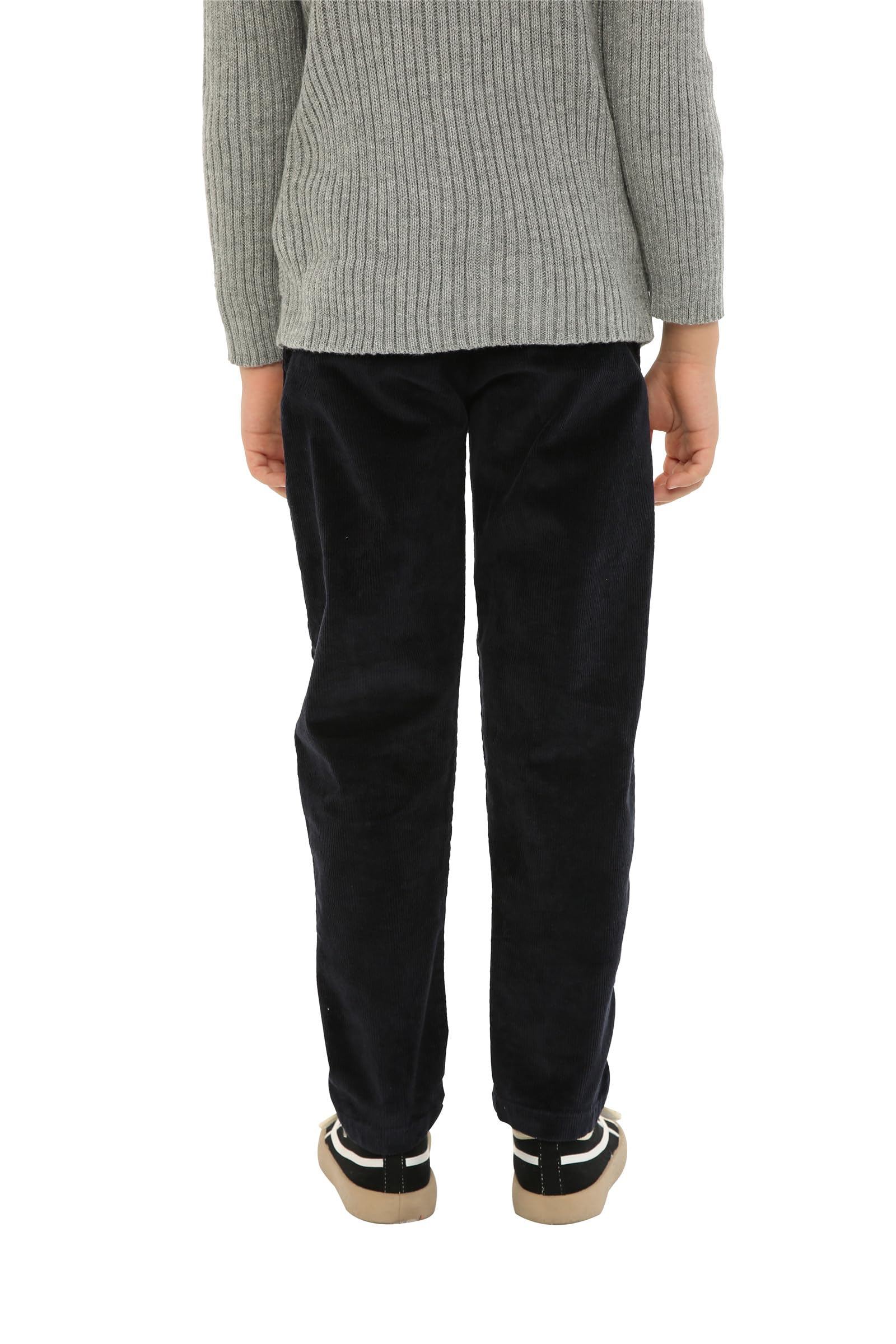 Mud Kingdom Pantalones de pana para niños y niñas, cintura elástica, ajuste recto, pantalones deportivos para niños de 3 a 8 años