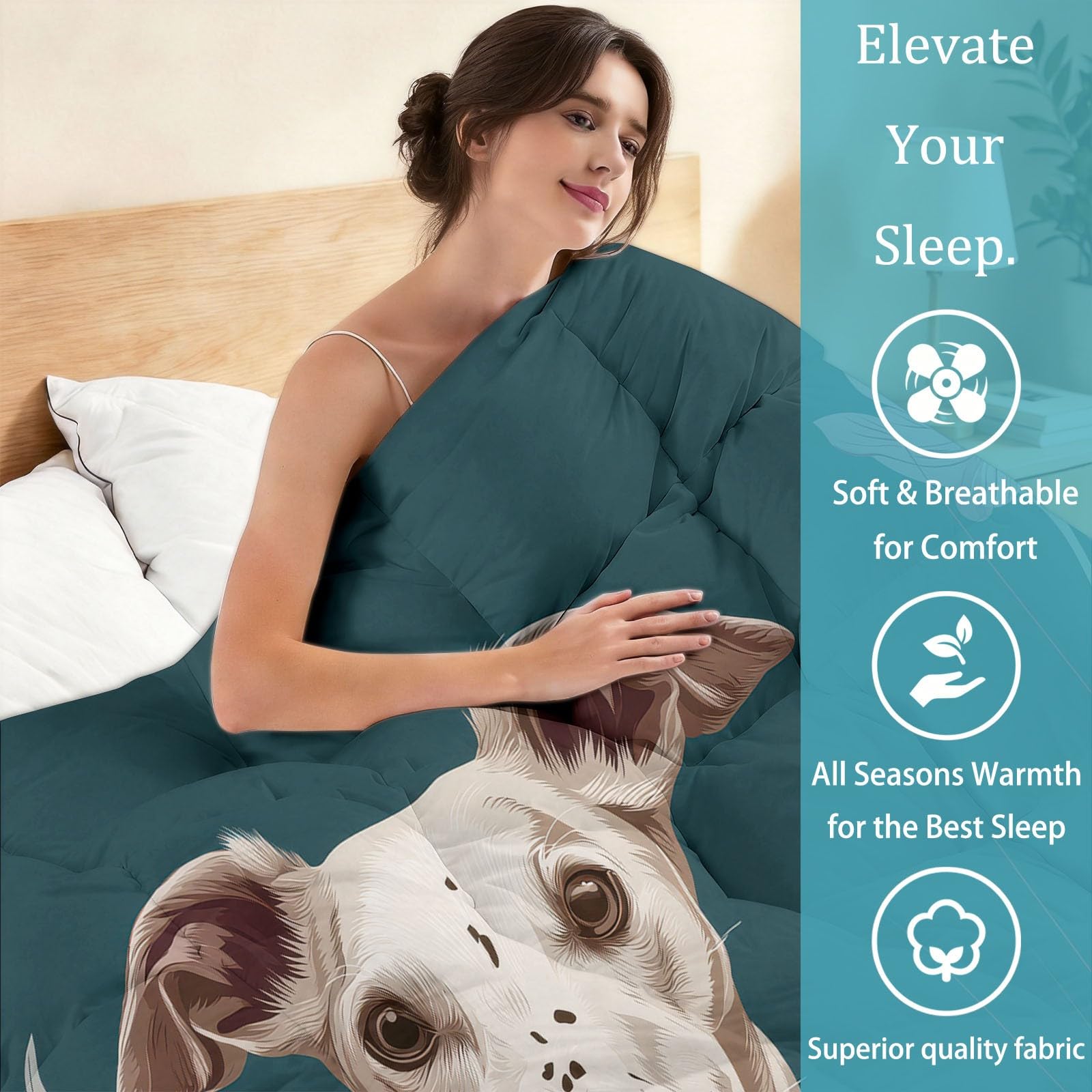 Tutte le stagioni - Piumino 240 x 260 cm, con motivo animale, fiori trapuntato, lussuoso e morbido, in piumino e piume, traspirante, lavabile in lavatrice, ipoallergenico, buon sonno, blu scuro