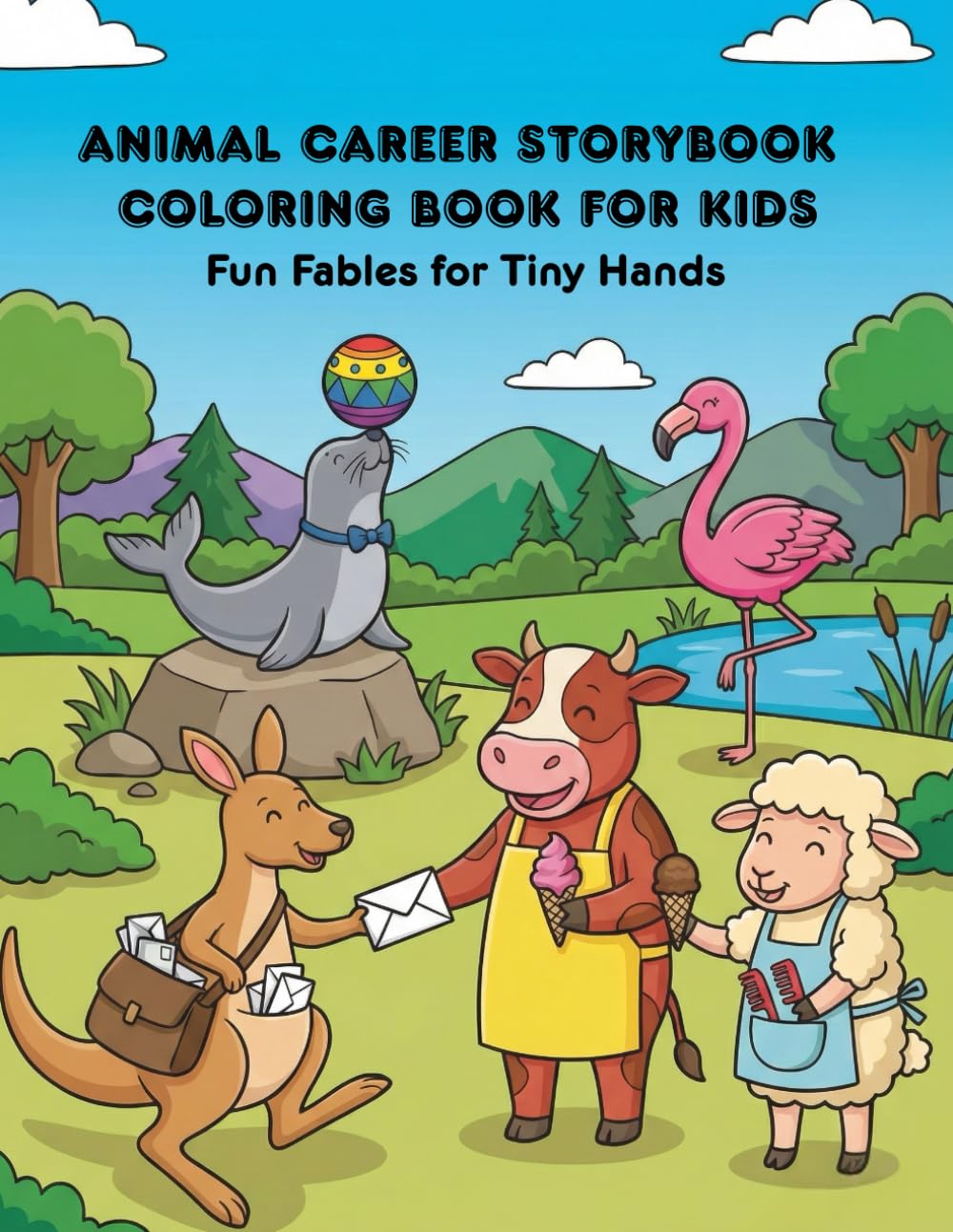 Animal Career Storybook Coloring Book for Kids: 124 Pages of Fun Fables and Cute Professionals to Read and Color | Educational Activity Book for Toddlers and Kids Ages 3-8