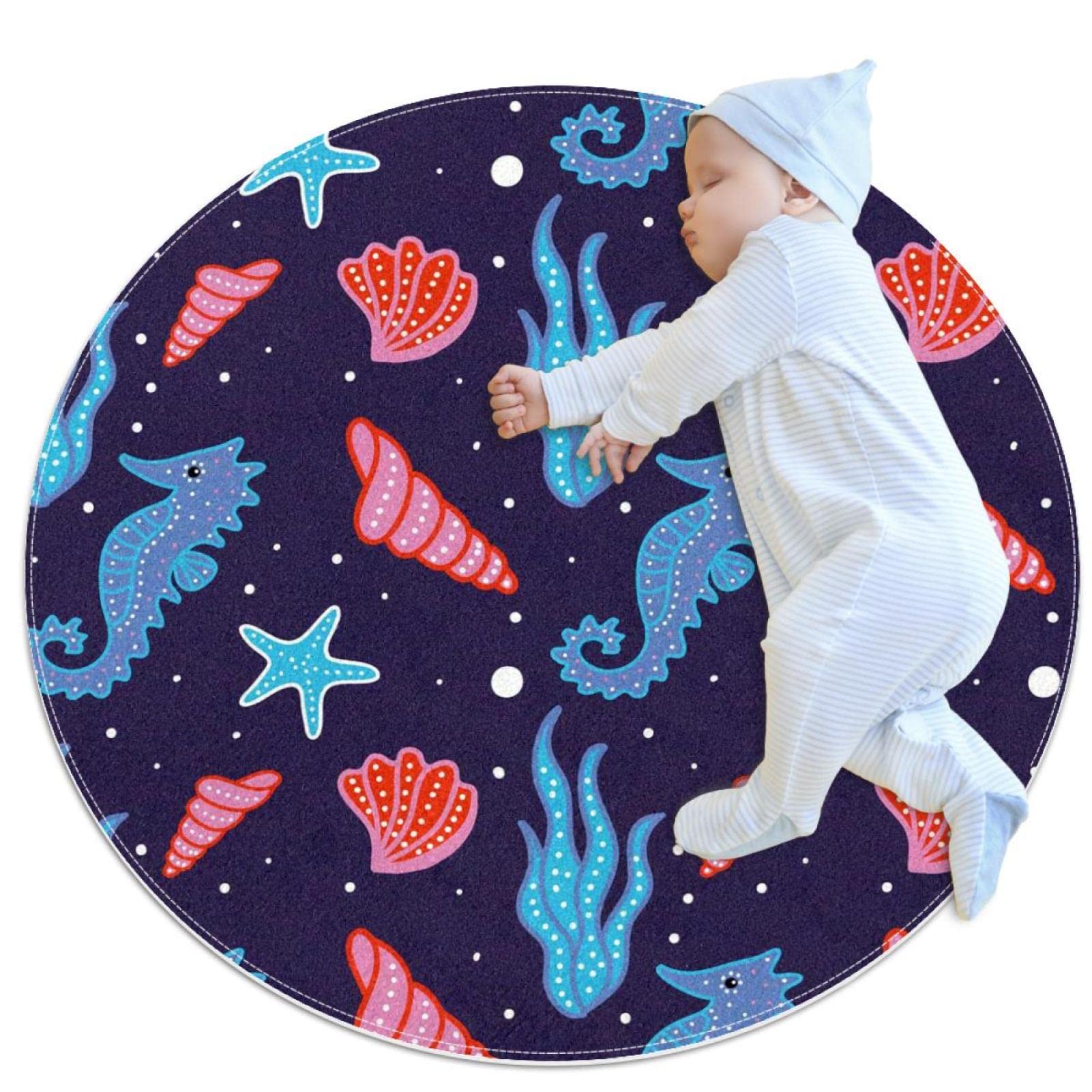 Tapis de canapé rond 1m antidérapant sécurité anti-glisse chambre