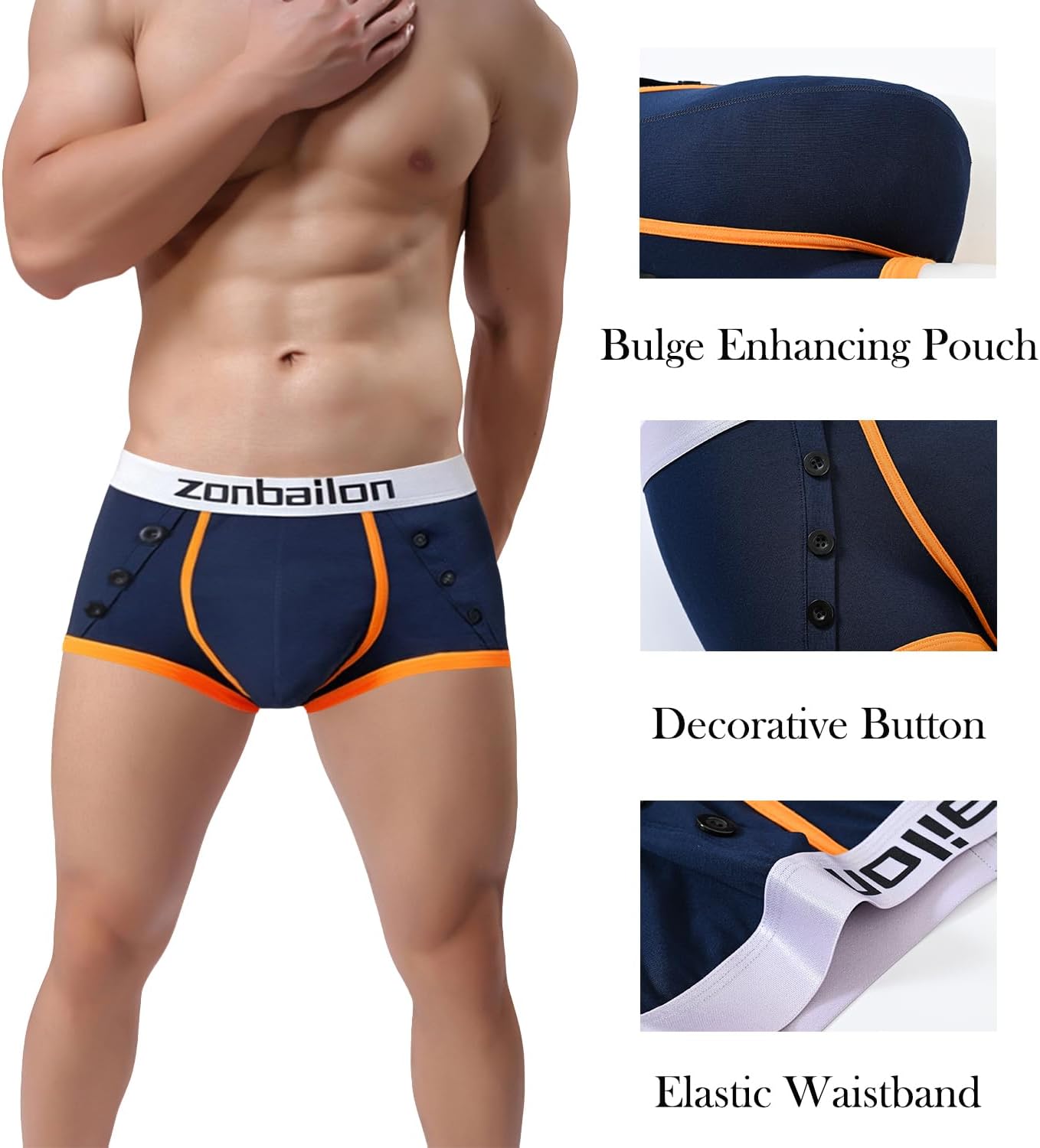 ZONBAILON Mens Sexy Bulge Enhancing Boxer Underwear Bamboo Viscose Tagless Smooth Trunks Underpant - Image 3