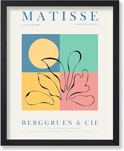 Monem Art - Póster vintage de Matisse, estampado retro de flores y sol, arte abstracto, arte de colores pastel, regalo para hombres y mujeres,