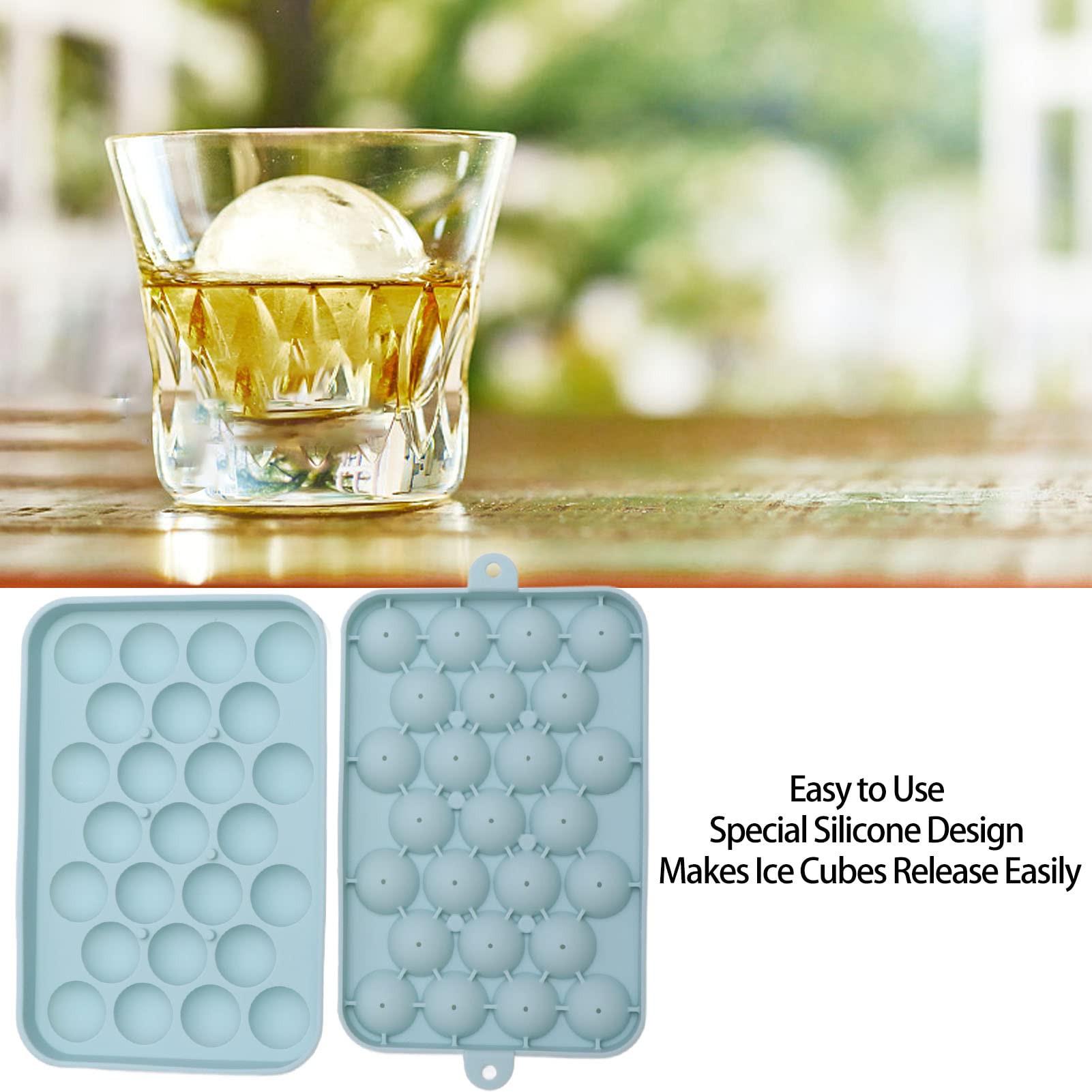 Moule à Glaçons En Silicone 12 Boules 30 Mm - Qualité Alimentaire, Libération Facile - Pour Cocktails, Boissons Créatives - Bleu Marine