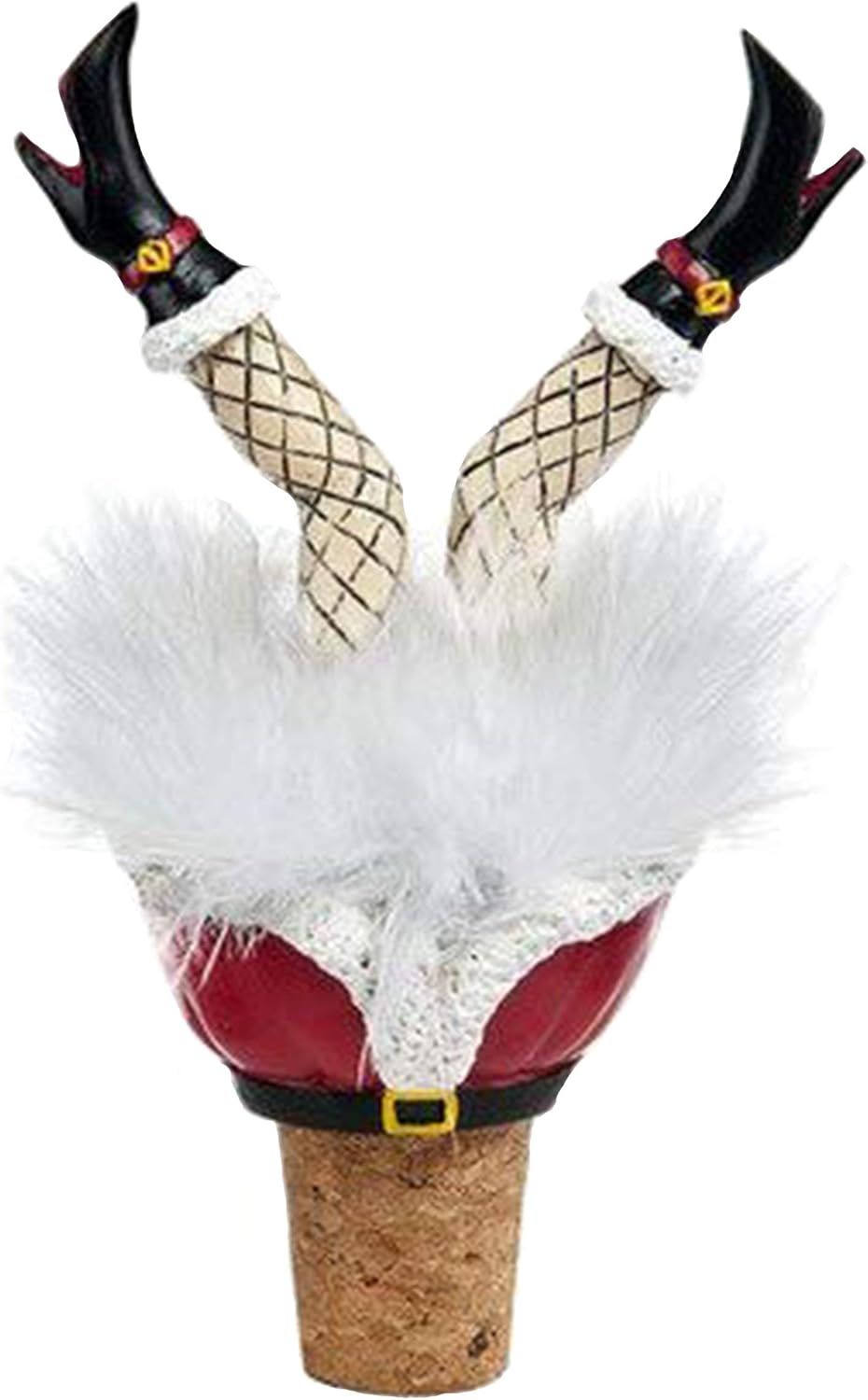Christmas Wiggle Legs Wine Bottle Stopper Marabou