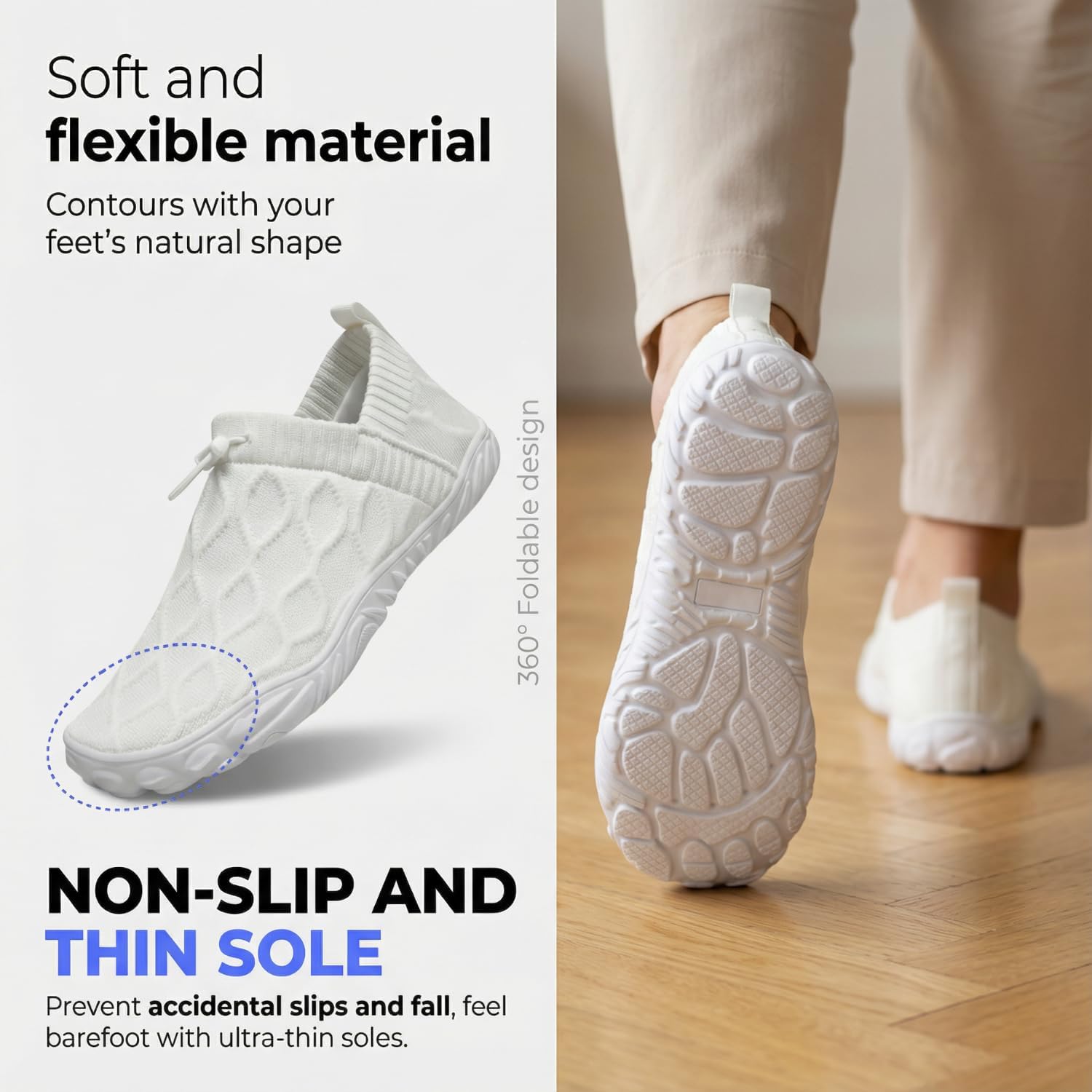 Barefoot Shoes Women & Men – Cloud Walk – Zero Drop Sole - Wide Toe Box - Breathable Knit - Natural Alignment – All-Day Barefoot Comfort with Style