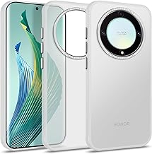 Case for Honor Magic5 Lite/Honor X9a, Translucent Shockproof Military Protective Case with Raised Alloy, Slim Hard Frosted Phone Case, White