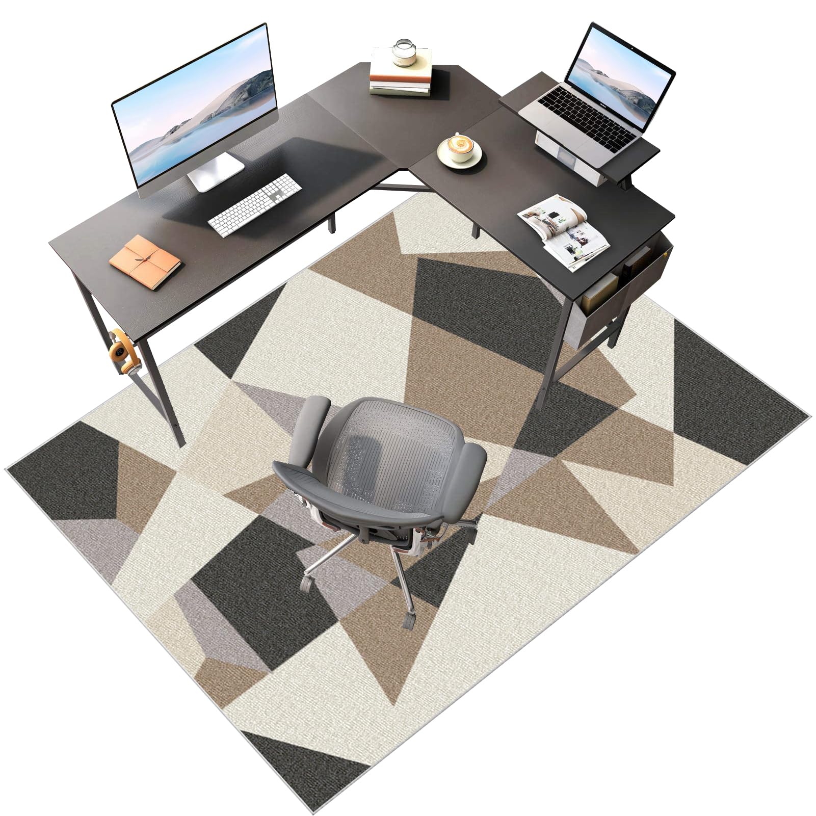 Tappeto da ufficio antiscivolo, per giochi e ufficio, protegge pavimenti in legno e parquet, 140 x 180 cm, facile da pulire, ideale per sedie a rotelle
