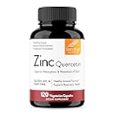 Sandhu's Zinc Quercetin 120 Vegetarian Capsules (Pack of 1) | Zinc Supplements for Antioxidant Immune Support for Men and Women | Gluten, Soy, Dairy Free