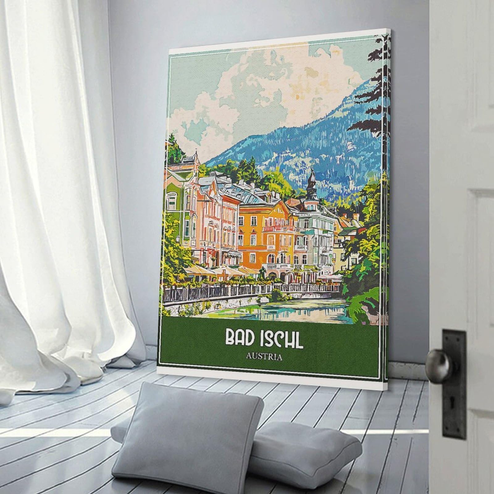 Junmoney Bad Ischl Austria Travel Home Decor Wall Art 20x30inch(50x75cm), for Restful Interiors, Bedrooms Or Small Rooms, Decorative Wall Art for Cosy Rooms