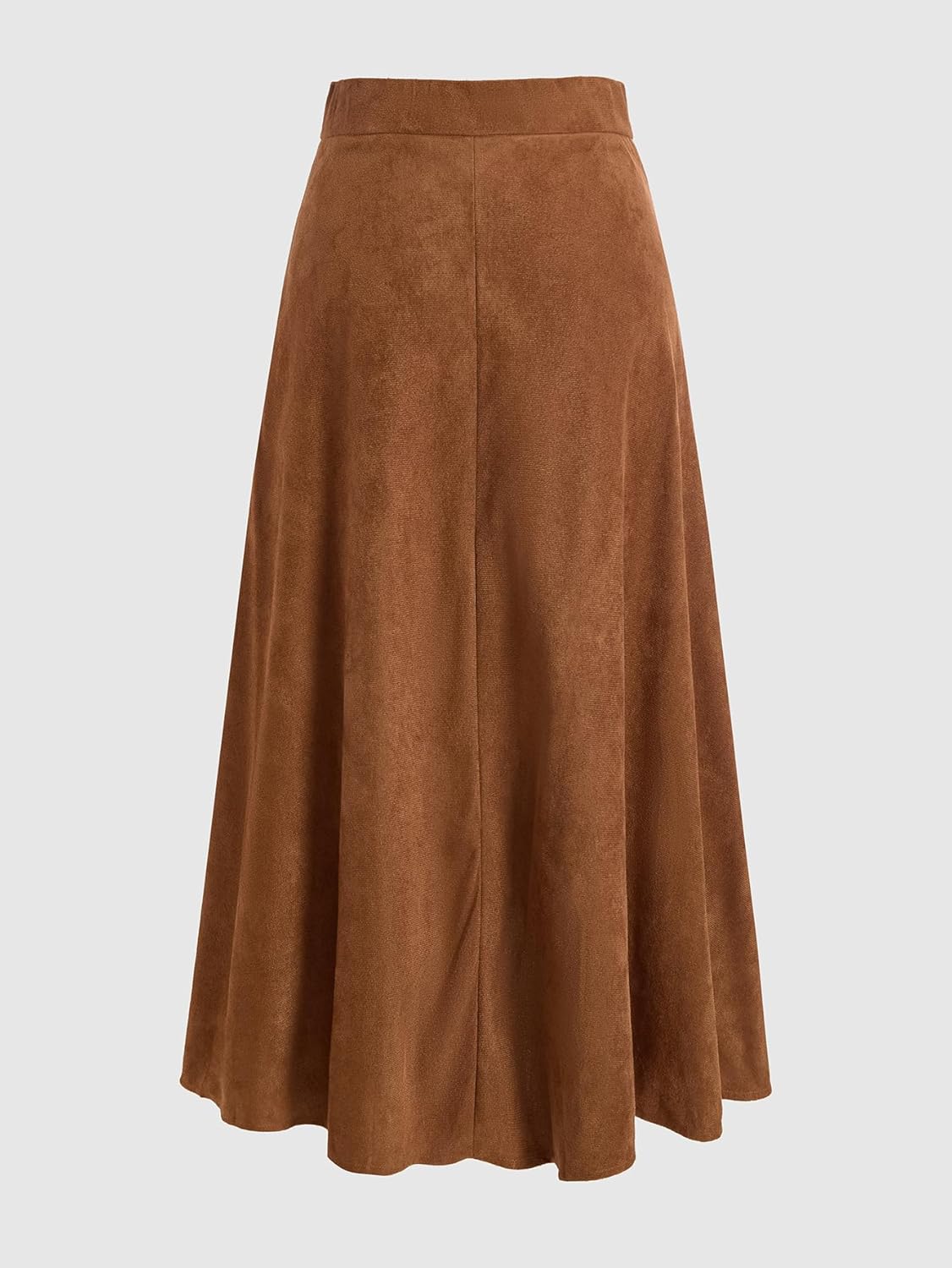 Women's Vintage Faux Suede Wrap Skirt Fall Ruffle High Waisted Asymmetrical Midi Work Office Skirts